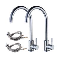 Single-Handled 304 Stainless Steel Kitchen Sink Faucet - Set of 2 Combo